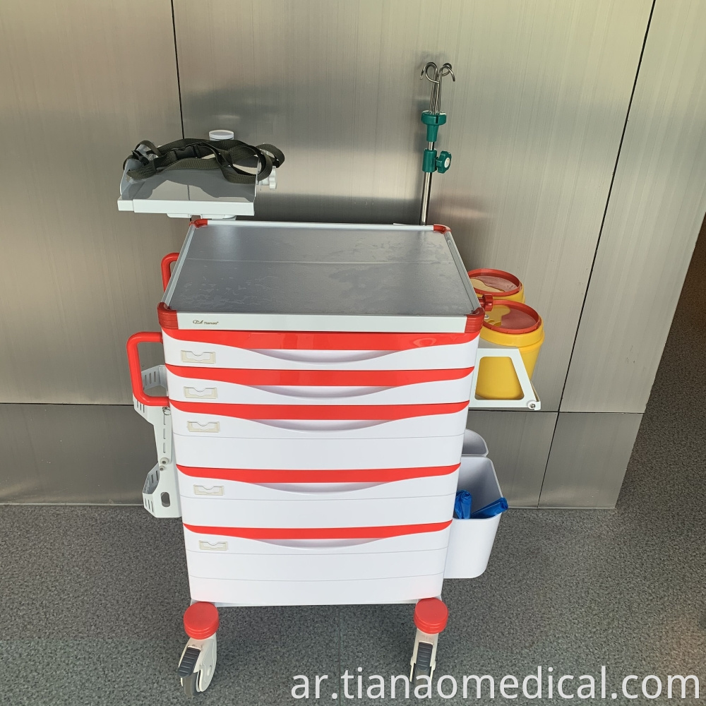 Hospital ABS Steel Emergency Trolley